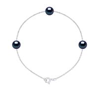 Armband 3 echte Süßwasser-Zuchtperlen rund 7-8 mm Einheitsgröße