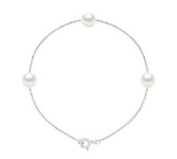 Armband 3 echte Süßwasser-Zuchtperlen rund 7-8 mm Einheitsgröße