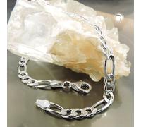 Armband 4,8mm Figarokette flach Silber 925 21cm