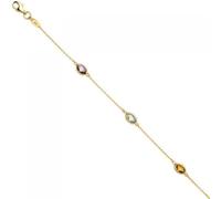 Armband 585 Gold Gelbgold 2 Amethyste 1 Citrin 1 Blautopas Goldarmband