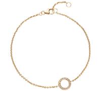 Armband 585 Gold Gelbgold 16 Diamanten Brillanten 21 cm