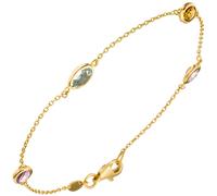 Armband 585 Gold Gelbgold 2 Amethyste 1 Citrin 1 Blautopas Goldarmband