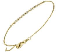 Armband 585 Gold Gelbgold 7 Diamanten Brillanten 0,06ct. 17,5 cm Goldarmband