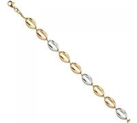 Armband 585 Gold Gelbgold Rotgold Weißgold tricolor dreifarbig 19 cm Goldarmband