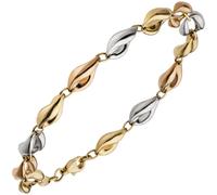 Armband 585 Gold Gelbgold Rotgold Weißgold tricolor dreifarbig 19 cm Goldarmband