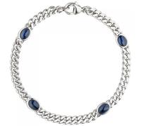Armband 585 Gold Weißgold 4 Safir Cabochons blau 19 cm Safirarmband