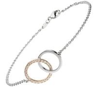 Armband 585 Gold Weißgold Rotgold bicolor 25 Diamanten Brillanten 19 cm