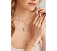 Armband 925 Silber vergoldet Chalcedon Plättchen 41185007927390