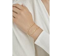 CAÏ Silberarmband »925/- Sterling Silber vergoldet Anhänger Plättchen«, Armband