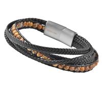 Armband ADELIA´S "Armband - Lederarmband aus Leder mit Jaspis 19 cm", schwarz, Armbänder, Damen, 19cm, Leder, Armband, Perfekt als Geschenk zum Muttertag (40677560-0) schwarz