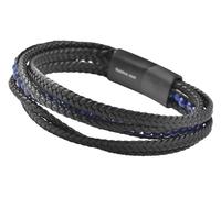Armband ADELIA´S "Armband - Lederarmband aus Leder mit Lapis 19 cm", schwarz, Armbänder, Damen, 19cm, Leder, Armband, Ideal als Geschenk für besondere Anlässe (30776668-0) schwarz