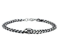 Armband ADELIA´S "Armband - Panzerarmband Totenkopf aus Edelstahl 22,5 cm", silber, Armbänder, Herren, 22cm, Edelstahl, Armband, Perfekt zum Verschenken an besondere Menschen (60515658-0) silber