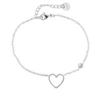 Armband ADELIA´S "Damen Armband - Herz aus Edelstahl 17+3 cm", silber, Armbänder, Damen, 20cm, Edelstahl, Armband, Zum Verschenken - passend für viele Anlässe (27072759-0) silber