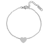 Armband ADELIA´S "Damen Armband - Herz aus Edelstahl 20 cm", silber, Armbänder, Damen, 20cm, Edelstahl, Armband, Zum Verschenken - passend für viele Anlässe (53211363-0) silber