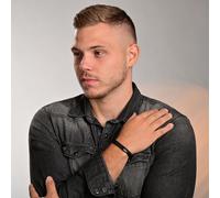 Armband ADELIA´S "Herren Armband - Lederarmband aus Leder 21 cm", schwarz, Armbänder, Herren, 21cm, Leder, Armband, Ideal als Geschenk zum Jubiläum (69581601-0) schwarz