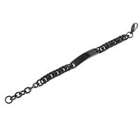 Armband ADELIA´S "Unisex Armband - Panzerarmband aus Edelstahl 17 cm", schwarz, Armbänder, Damen, 17cm, Edelstahl, Armband, Zum Verschenken - passend für viele Anlässe (73162124-0) schwarz