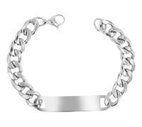 Armband ADELIA´S "Unisex Armband - Panzerarmband aus Edelstahl 21 cm", silber, Armbänder, Damen, 21cm, Edelstahl, Armband, Zum Verschenken - passend für viele Anlässe (79198864-0) silber