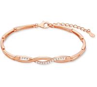 Amor Armband Damen, Bicolor, Zirkonia synth., Weiß, 3 mm, Silber 925, rhodiniert+rosévergoldet 9271337