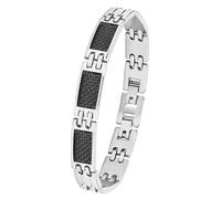 Amor Armband Edelstahl Carbon Herren Armschmuck, 20,5+1,5 cm, Silber, Kommt in Schmuck Geschenk Box, 9352494