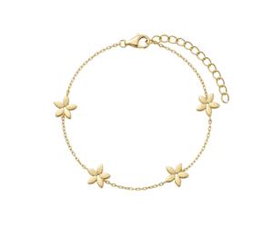 Armband AMOR "Blume-Motiv", gelbgoldfarben, Armbänder, Damen, 20cm, Silber 925 (Sterlingsilber), Armband (32431309-0) gelbgoldfarben