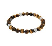 Armband AMOR, edelstahlfarben, braun, braun, Armbänder, Herren, 19cm, Edelstahl, Armband, mit Tigerauge (63492668-0) edelstahlfarben, braun, braun