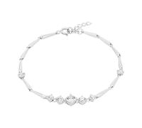 Armband AMOR "elegant", silberfarben, weiß, weiß, Armbänder, Damen, 19cm, Silber 925 (Sterlingsilber), Armband, mit Zirkonia (synth.) (72692102-0) silberfarben, weiß, weiß