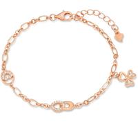 Armband AMOR "Herz", rosa (silber, 925, roségoldfarben, kristallweiß), Armbänder, Damen, 19cm, Silber 925 (Sterlingsilber), Armband, mit Zirkonia (synth.) (247692-0)