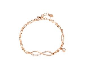 Armband AMOR "Infinity/Unendlichkeitsschleife", rosa (roségoldfarben, kristallweiß, kristallweiß), Armbänder, Damen, 19cm, Silber 925 (Sterlingsilber), Armband, mit Zirkonia (synth.) (66394552-0) rosé