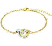 Armband AMOR "Kreise, 2039981", gelb (gelbgoldfarben, edelstahlfarben), Armbänder, Damen, Edelstahl (54594943-0) gelbgoldfarben, edelstahlfarben