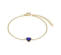 Amor Armband mit Anhänger für Damen, Sterling Silber 925, mit Lapis, 16+4 cm, gold, Herz, Geschenkidee, kommt in Schmuck Geschenk Box, 2100153