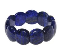 Armband Armschmuck aus Edelstein Lapis-Lazuli Lapislazuli blau glatt dehnbar stabil unisex
