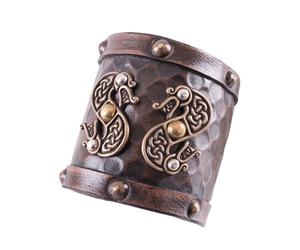 Armband aus Leder mit Zweiköpfigen Drachen