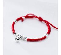 Armband Aus Sterlingsilber,925 Sterling Silber Glocken Perlen Charm Handgemachtes Rotes Seil Geflochtene Mode Chic Armreif Einstellbare Bff Lucky Knöchel Armband Für Männer Frauen Ewigkeit Schmuc