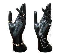 Armband Ausstellungsständer, 2 Stück Hand Schmuckständer, Mannequin Hand, Ringe Ausstellungsstand Schmuck Display Halter, Weibliches Handmodell, Schmuckhalter für Ketten Ringe Armbänder (Black)