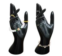 Armband-Ausstellungsständer, 2 Stück Schmuck Hand Form Ständer, Hand Schmuckständer, Weibliches Handmodell, Ringe Ausstellungsstand, Ringhalter Armbandhalter für Ringe Ketten Armbänder(Schwarz)