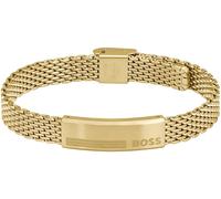 Armband BOSS "ALEN", gold (gelbgoldfarben), Armbänder, Herren, 20cm, Edelstahl, Armband, mit Emaille (73174511-0) gelbgoldfarben