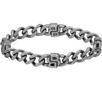 Armband BOSS "DOUBLE B ABSOLUTE" Gr. M, schwarz (edelstahlfarben, schwarz), Armbänder, Herren, M, Edelstahl, Armband (81359868-M) edelstahlfarben, schwarz