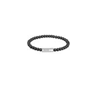 Armband BOSS "SPHERE BEADS", edelstahlfarben, schwarz, schwarz, Armbänder, Damen, 19cm, Edelstahl, Armband, mit Onyx oder Hämatit (53395919-0) edelstahlfarben, schwarz, schwarz