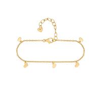 Armband CAÏ "925 Silber vergoldet Anhänger Herzen", gelb, Armbänder, Damen, 15+4cm, Silber 925 (Sterlingsilber), glänzend, Armband (94986726-0) gelb