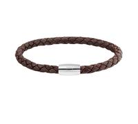 Armband CAÏ "Edelstahl Leder braun 23cm", braun, Armbänder, Damen, 23cm, Edelstahl, glänzend, Armband (83006249-0) braun