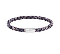 Armband CAÏ "Edelstahl Leder Marine 20cm", blau (bunt), Armbänder, Herren, 20cm, Edelstahl, glänzend, Armband (64590166-0) bunt