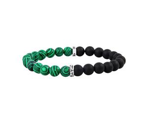 Armband CAÏ "Malachit & Onyx 21cm", grün, Armbänder, Herren, 21cm, Edelstahl, glänzend, matt, Armband (85314147-0) grün