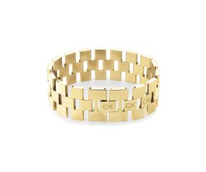 Armband CALVIN KLEIN "Schmuck Edelstahl Armschmuck Gliederkette", gold (gelbgoldfarben), Armbänder, Damen, 18,5cm, Edelstahl, Armband (11008522-0) gelbgoldfarben