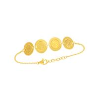 Celesta Silber Armband 925 Silber mit strukturierten Plättchen vergoldet 925/- Sterling Silber 17+2cm weiß ohne Stein 352260038V