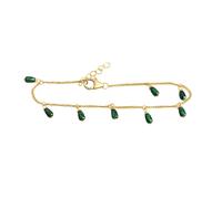 Celesta Silber Armband 925/- Sterling Silber Malachit 19Cm Glänzend