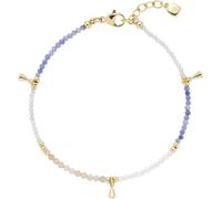 JEWELS BY LEONARDO Armband Ciao Babelli, Arm-Schmuck aus goldfarbenem Edelstahl, pastellfarbene Natursteinchen und kleine Goldtropfen, 18-19,5 cm Länge, Schmuck Damen, 024472