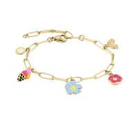 Armband COOL TIME "Schmuck Edelstahl Armkette The Cool Charm", gold (gelbgoldfarben, pink, rosa, gelb, hellblau, schwarz), Armbänder, Jungen, 17cm, Edelstahl, Armband (31683410-0) gelbgoldfarben, pink