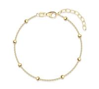 Armband Damen Silber 925 zarte Kugel Armkette 0,7mm SA-88 | längenverstellbar 16-19cm aus hautfreundlichem Sterlingsilber mit 8 kleinen Kugeln von MATERIA by Matthias Wagner
