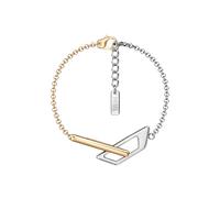 Armband DIESEL "D Logo", gold (edelstahlfarben, gelbgoldfarben), Armbänder, Damen, 21cm, Edelstahl, Armband (16031648-0) edelstahlfarben, gelbgoldfarben