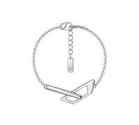 Armband DIESEL "D Logo", silber (edelstahlfarben), Armbänder, Damen, 21cm, Edelstahl, Armband (66514955-0) edelstahlfarben
